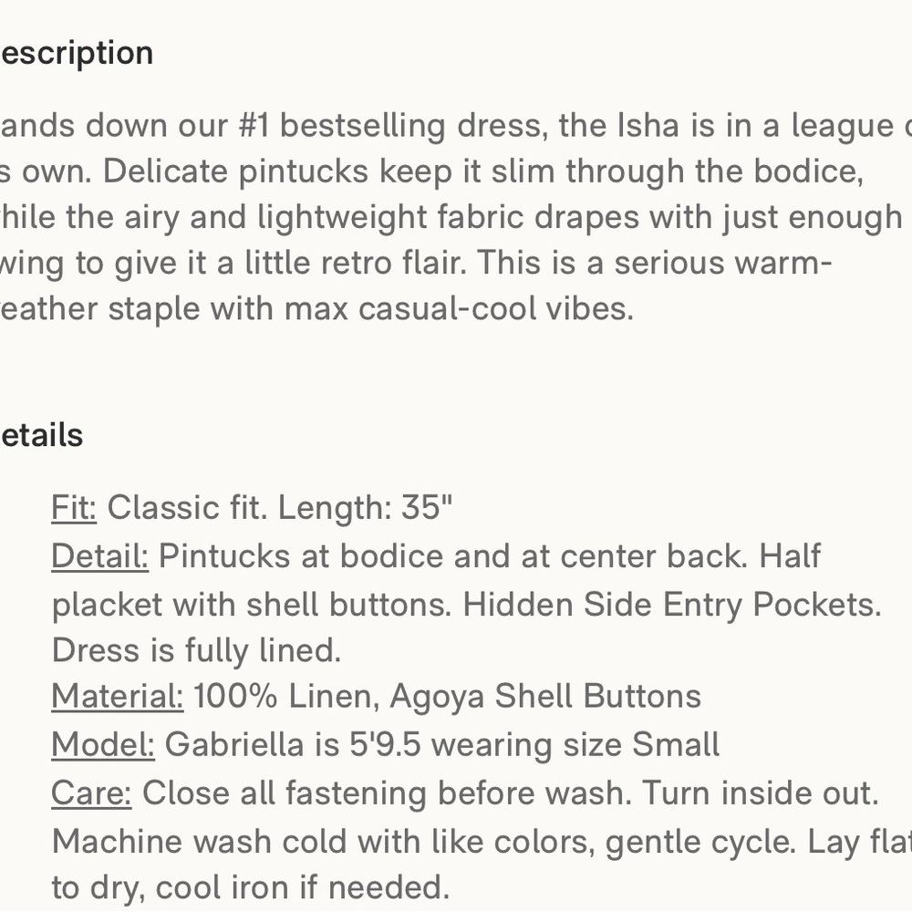 Faherty Isha Linen Dress EUC - Picture 6 of 6